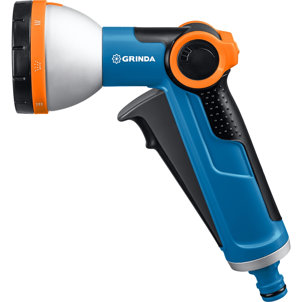 GRINDA  X-8, с регулятором напора, 8 режимов, курок спереди, двухкомпонентный, поливочный пистолет, PROLine (8-427145) 8-427145_z02