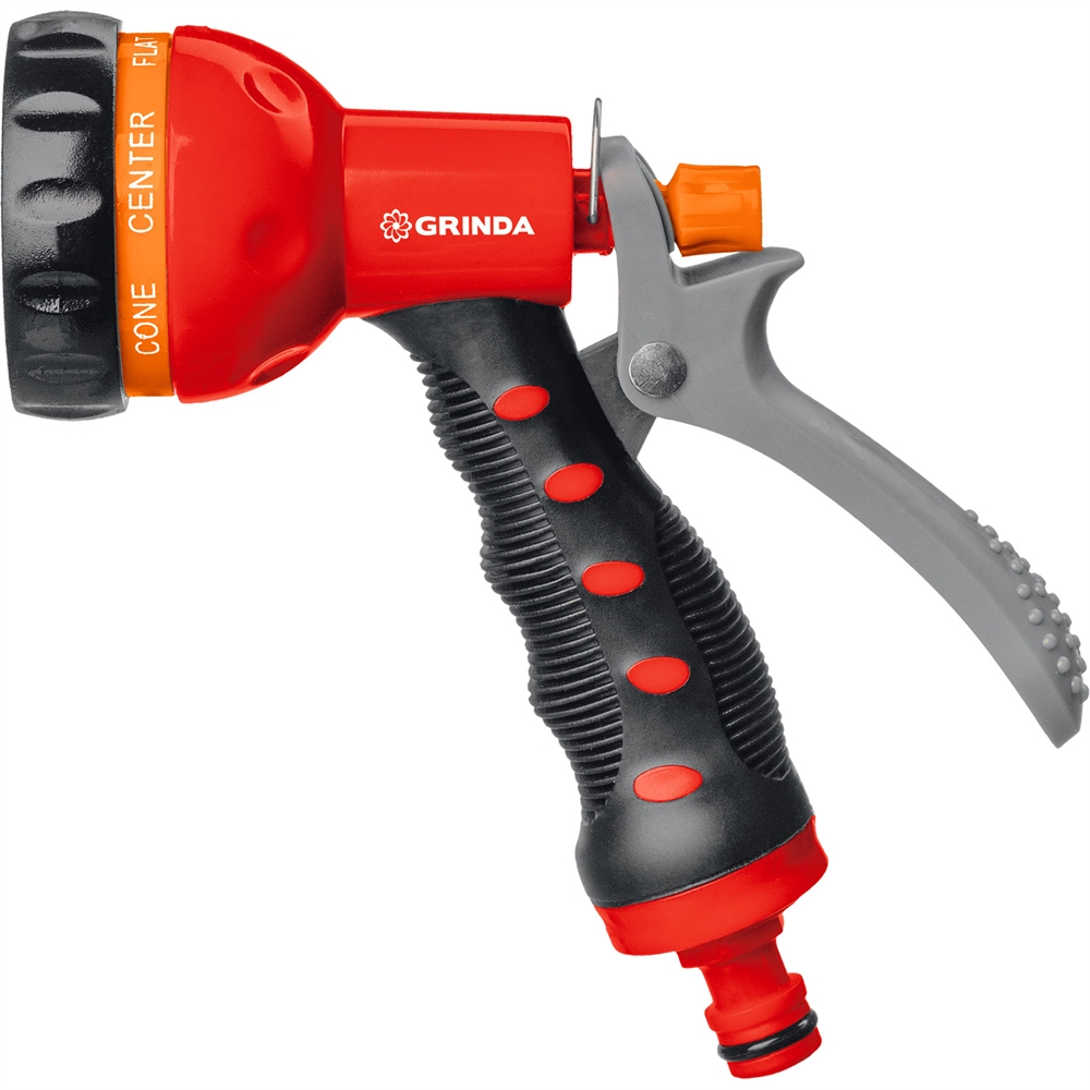 GRINDA  T-7, 7 режимов, курок сзади, пластиковый с TPR, поливочный пистолет (8-427185) 8-427185