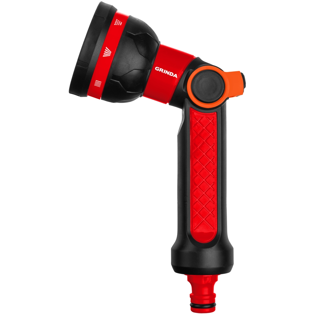 GRINDA  N-8, с регулятором напора, 8 режимов, двухкомпонентный, поливочный пистолет (8-427188) 8-427188