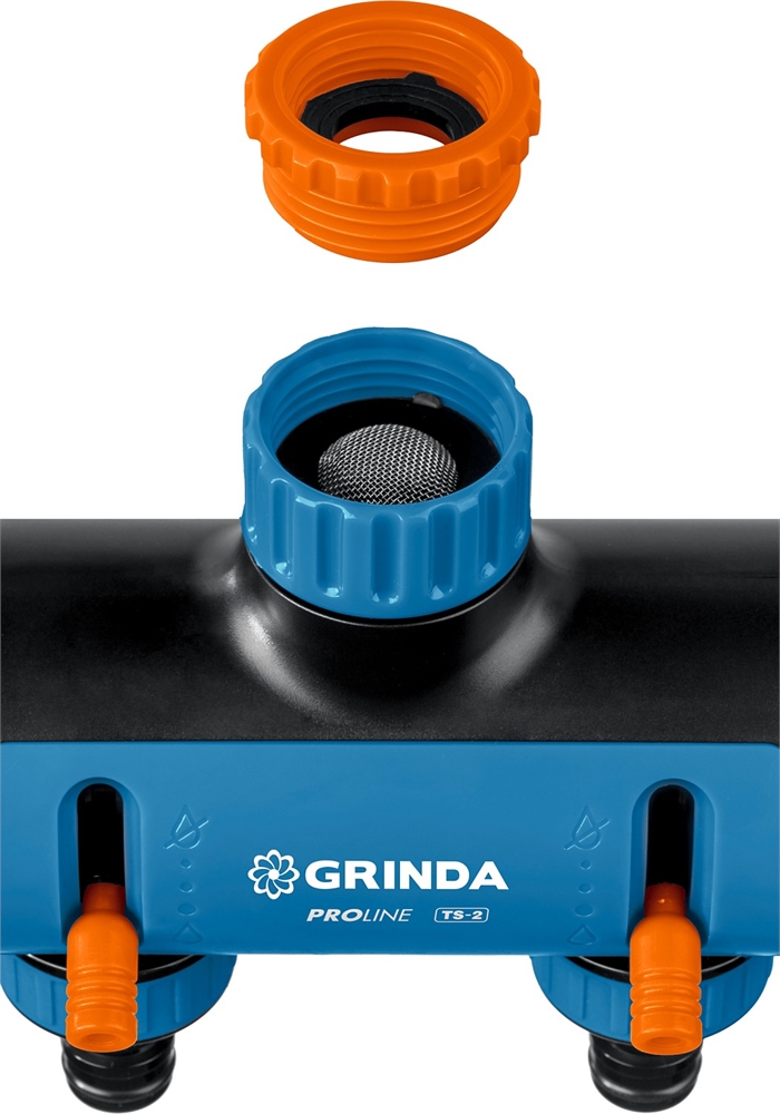 GRINDA  TS-2, двухканальный 3/4″ - 1″ с внутренней резьбой, соединитель с внешней резьбой 3/4″ - 1, поливочный распределитель, PROLine (8-426312) 8-426312_z02