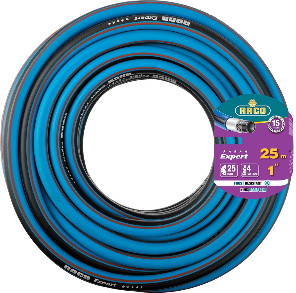 RACO  EXPERT, 1″, 25 м, 25 атм, четырёхслойный, армированный, поливочный шланг (40302-1-25) 40302-1-25_z01