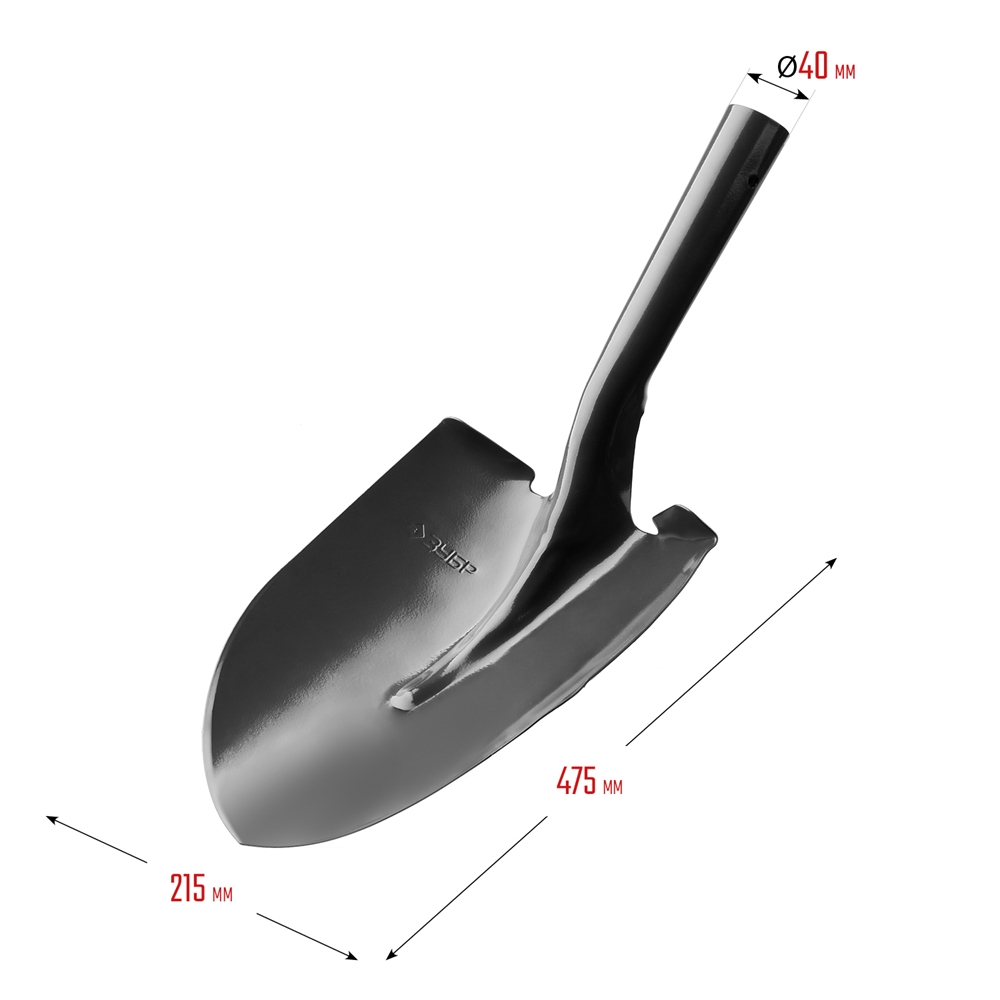 ЗУБР  Мастер, 474 х 215 мм, полотно 1.6 мм, закалено, без черенка, тип ЛСГ, штыковая лопата (39413) 39413