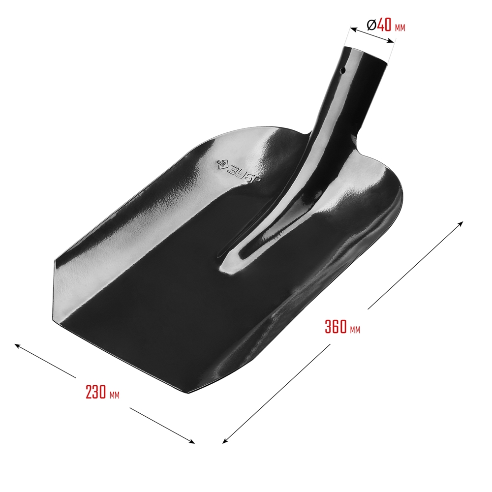 ЗУБР  Мастер, 360 х 230 мм, полотно 1.6 мм, закалено, без черенка, тип ЛСП, совковая лопата (39426) 39426