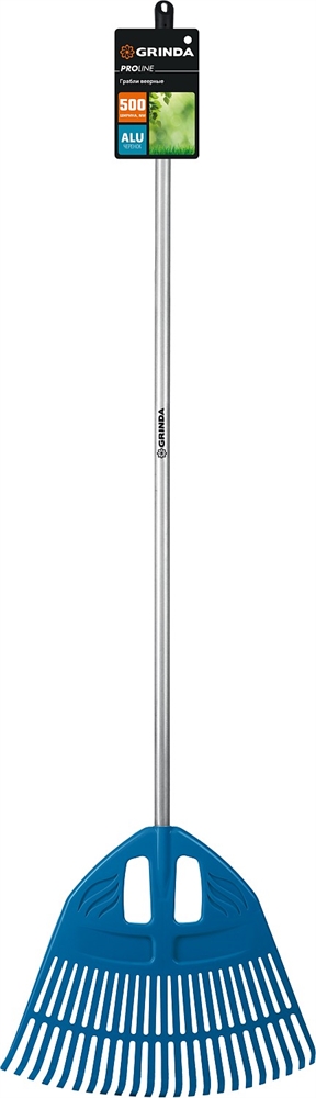 GRINDA  PP-23 ALU, 500 х 50 х 1680 мм, 23 зубца, алюминиевый черенок, пластиковые, веерные грабли, PROLine (421811) 421811