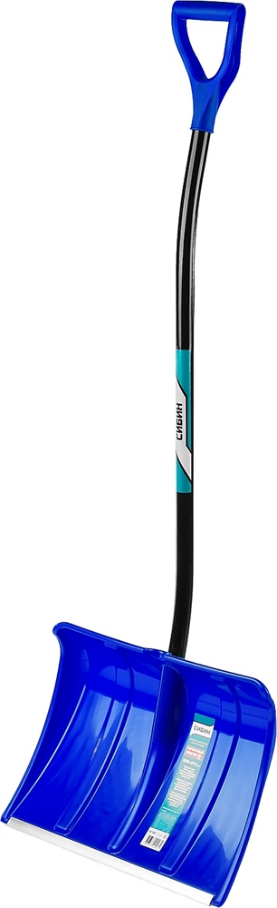 СИБИН  ЛПА-500, ширина 500 мм, пластиковая, с алюминиевой планкой, эргономичный алюминиевый черенок, V-ручка, снеговая лопата (421847) 421847