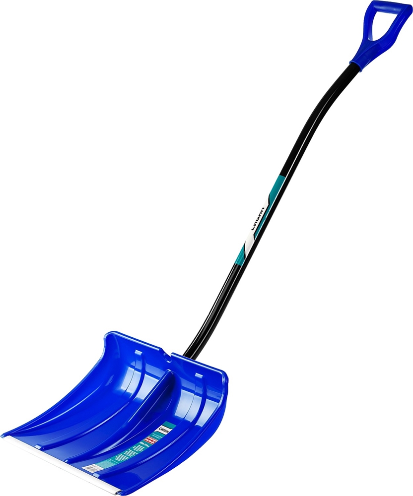 СИБИН  ЛПА-500, ширина 500 мм, пластиковая, с алюминиевой планкой, эргономичный алюминиевый черенок, V-ручка, снеговая лопата (421847) 421847