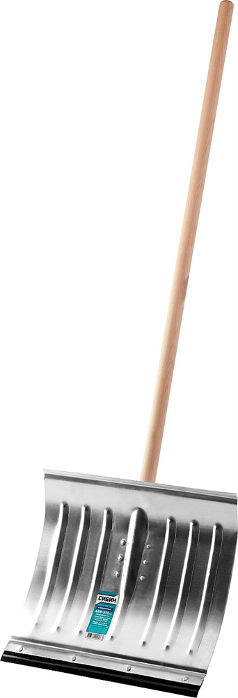 СИБИН  ЛА-430, 430 мм, алюминиевая, со стальной планкой, с деревянным черенком, снеговая лопата (421857) 421857