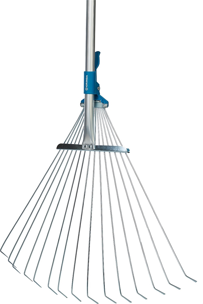 GRINDA  PR-50, длина 800 - 1240 мм, ширина 170 - 450 мм, телескопический алюминиевый черенок, регулируемые веерные грабли, PROLine (421868) 421868_z01