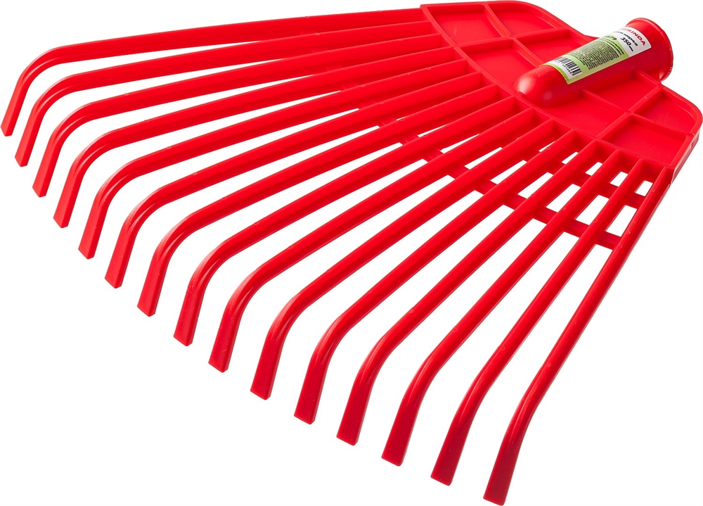 GRINDA  GQ-15, 15 плоских зубцов размеры 350 х 40 х 310 мм, без черенка, первичный полиэтилен, веерные грабли (421879) 421879