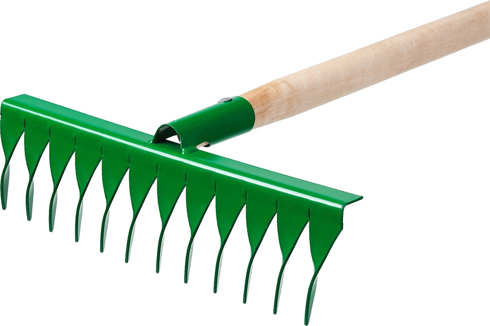 РОСТОК  370 x 100 x 1300 мм, 12 витых зубьев, рабочая поверхность из стали, покрытие краска, черенок деревянный высш. сорт, грабли (421900-12) 421900-12