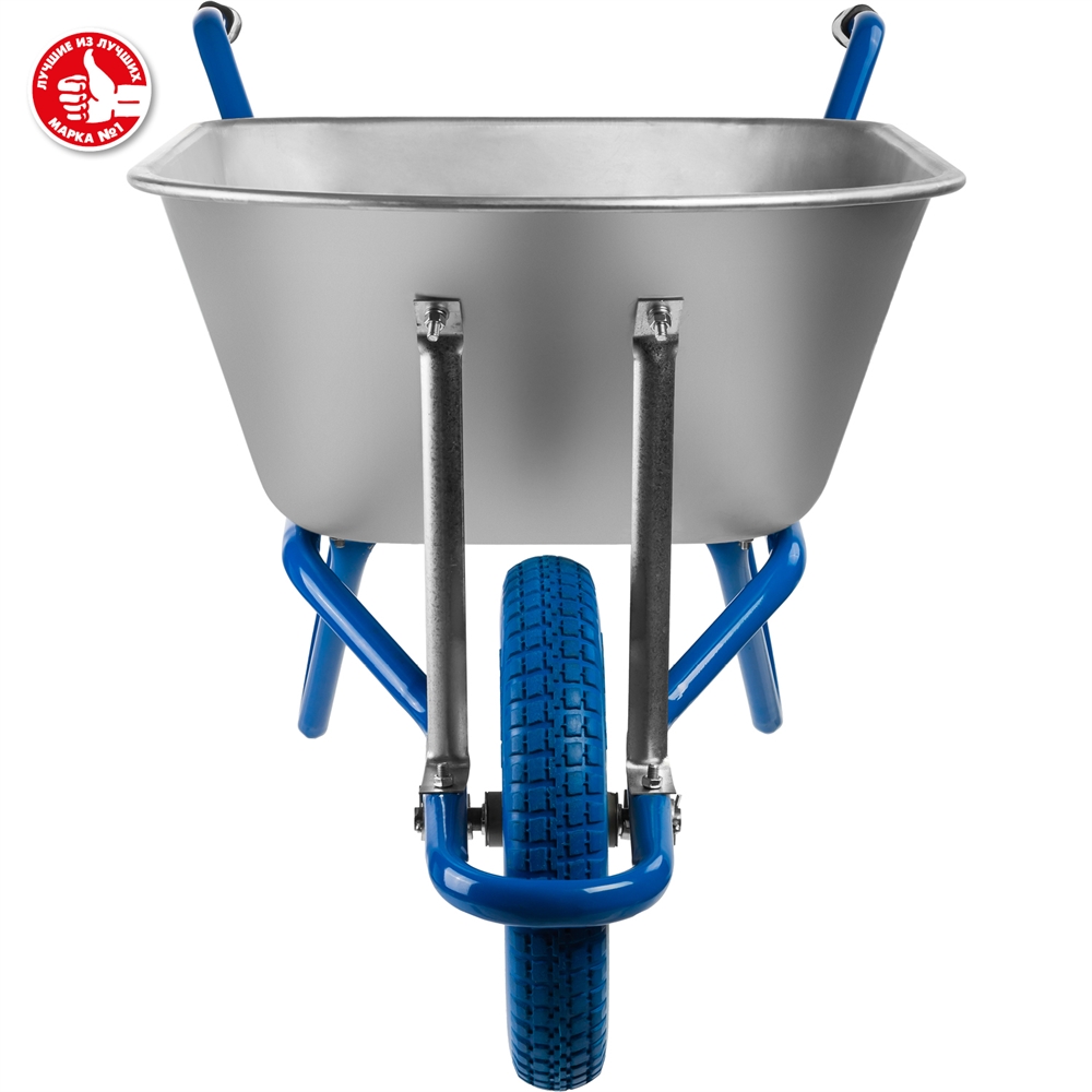 ЗУБР  ПТ-100, 90 л, 180 кг, одноколесная, оцинкованная сталь, садовая тачка, Профессионал (39901) 39901_z01