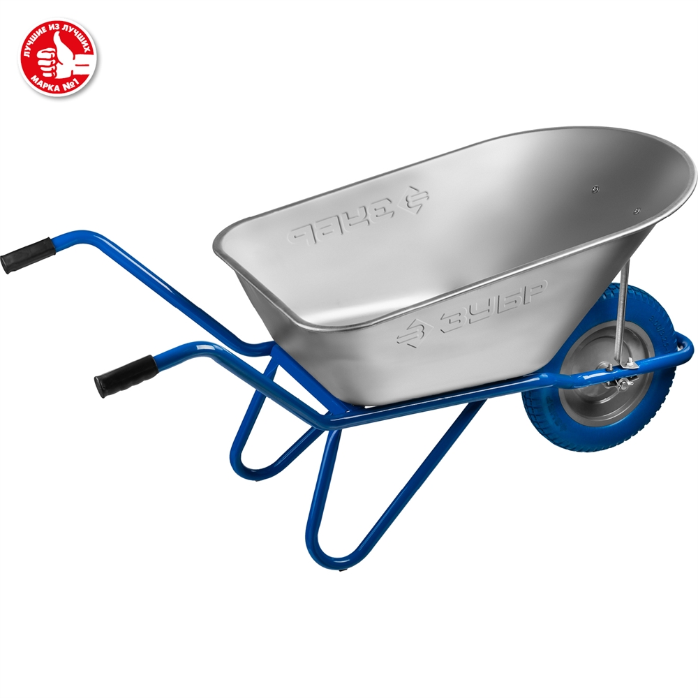 ЗУБР  ПТ-100, 90 л, 180 кг, одноколесная, оцинкованная сталь, садовая тачка, Профессионал (39901) 39901_z01