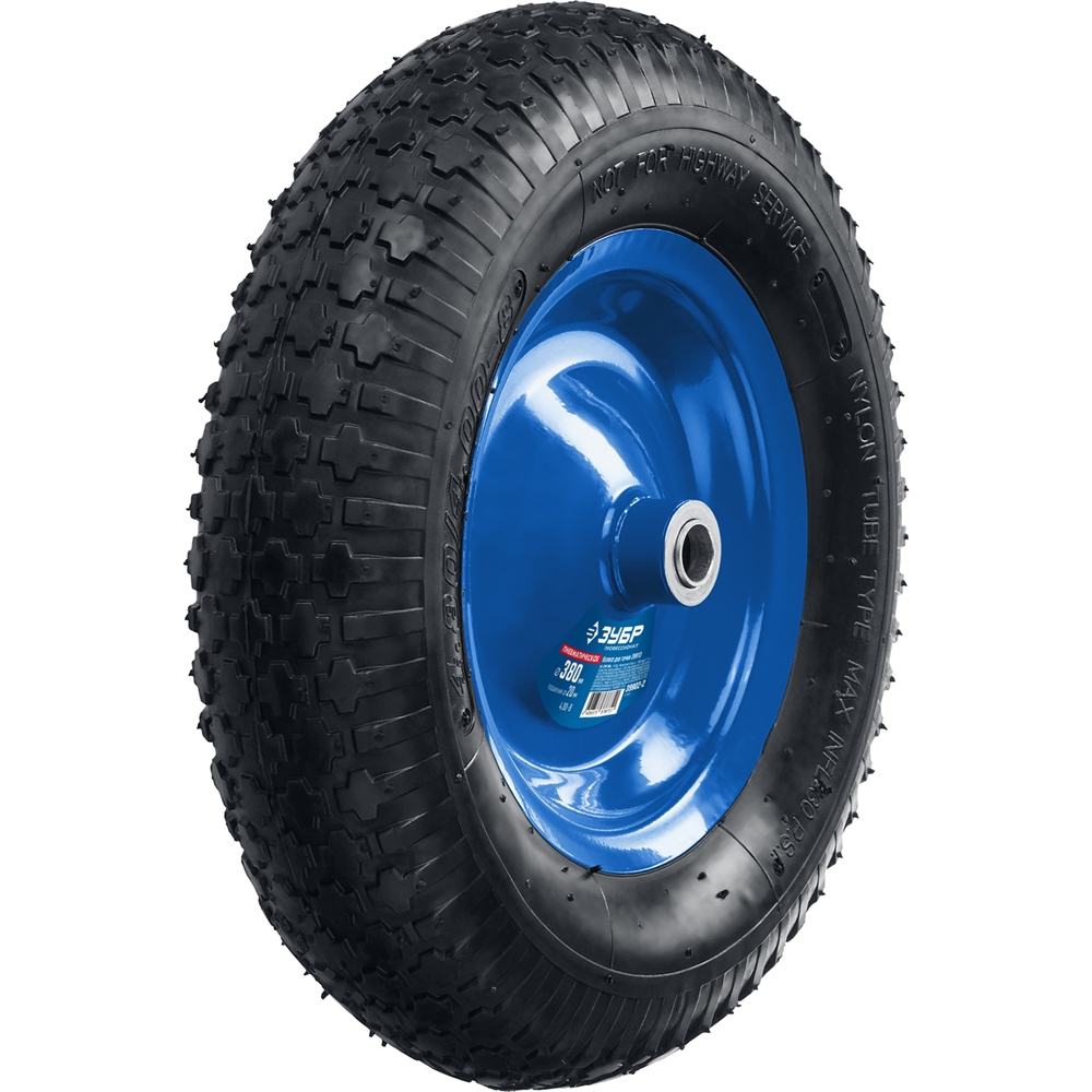 ЗУБР  КПВ-2, 4″ х 380 мм, для тачки (арт. 39913), стальной диск, раб. Давление 1.8 - 2 атм, пневматическое колесо, Профессионал (39902-2) 39902-2