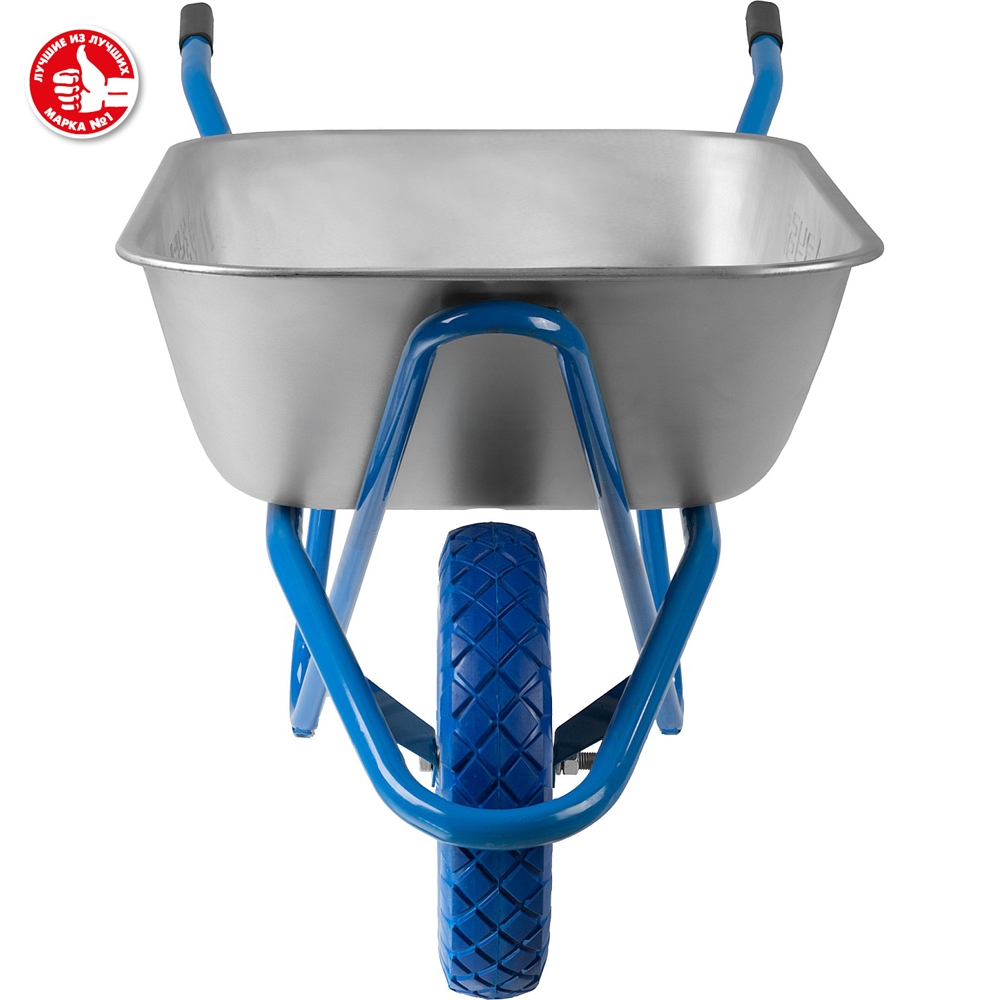 ЗУБР  ПТ-200, 110 л, 220 кг, одноколесная, оцинкованная сталь, строительная тачка, Профессионал (39903) 39903_z01