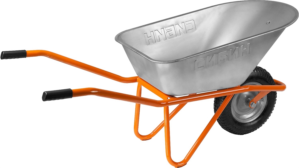 СИБИН  СТ-12, 90 л, 180 кг, одноколесная, оцинкованная сталь, строительная тачка (39904) 39904_z01