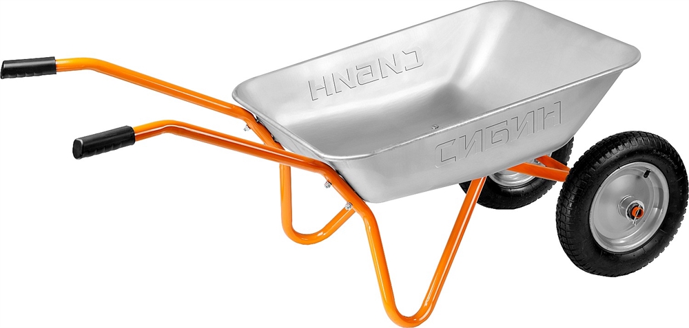 СИБИН  СТ-21, 65 л, 100 кг, двухколесная, оцинкованная сталь, садовая тачка (39909) 39909_z01