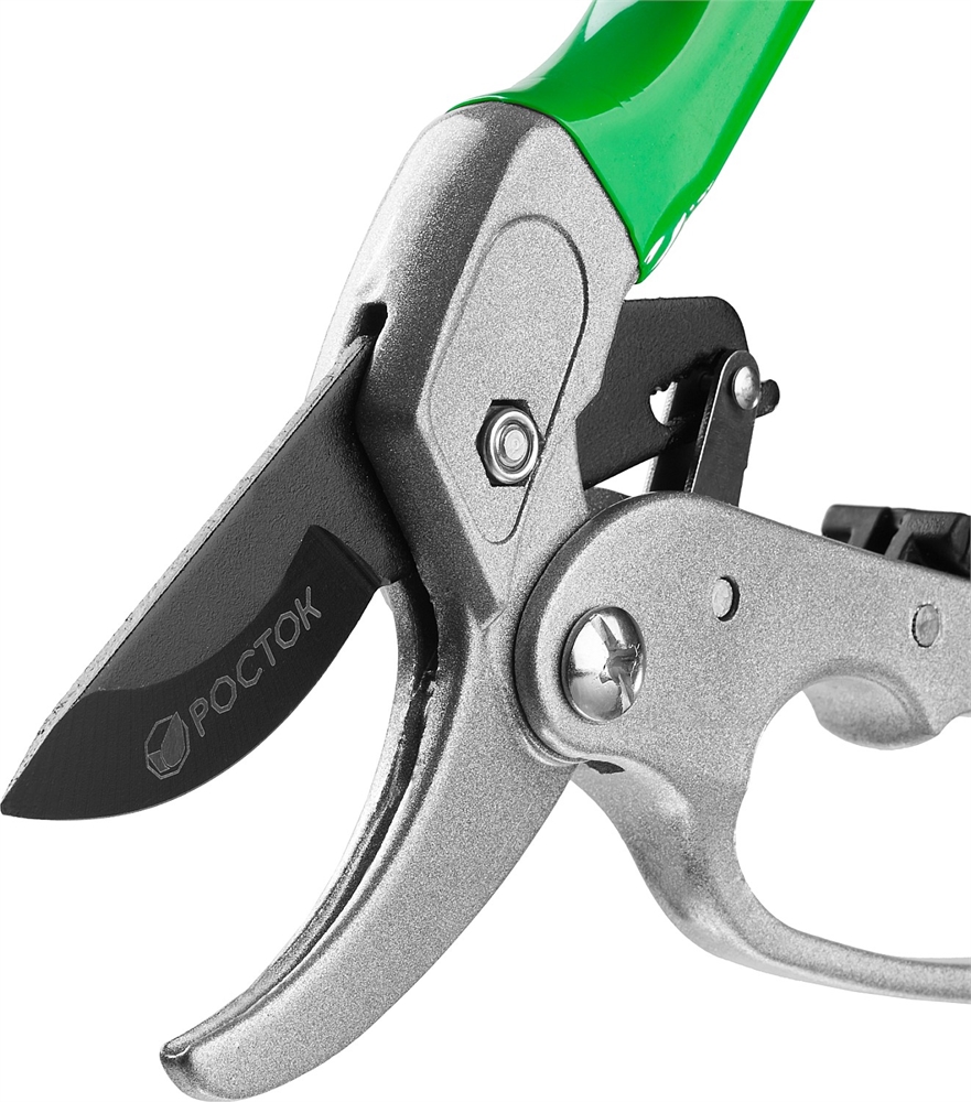 РОСТОК  PC-33, 200 мм, углеродистая сталь, храповый механизм, с эфесом, с алюминиевыми рукоятками, покрытие ПВХ, контактный секатор (423008) 423008_z01