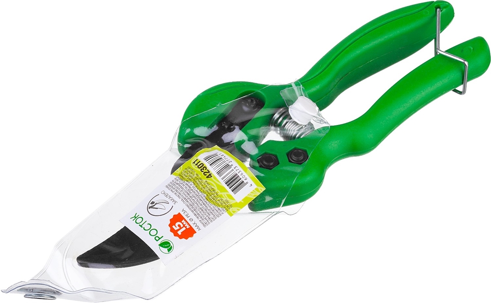 РОСТОК  PC-75, 195 мм, с пластиковыми рукоятками, плоскостной секатор (423011) 423011