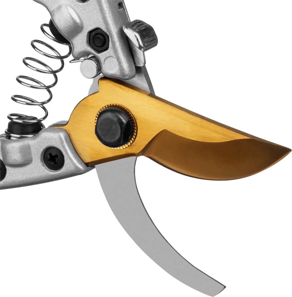 GRINDA  G-13, 205 мм, закаленные лезвия, титановое покрытие, алюминиевые рукоятки, плоскостной секатор (423113) 423113