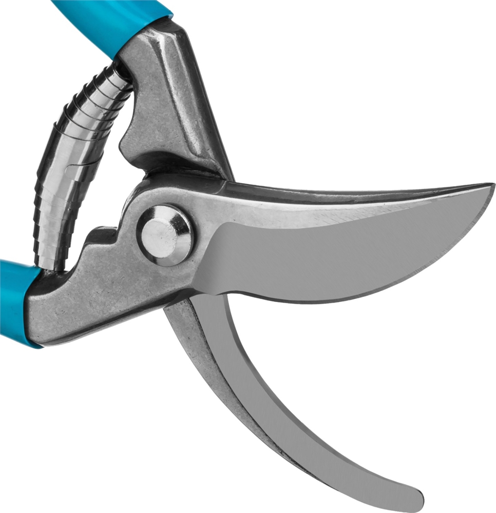 GRINDA  P-10, 210 мм, цельнокованые лезвия, стальные рукоятки, покрытие ПВХ, плоскостной секатор, PROLine (423410) 423410