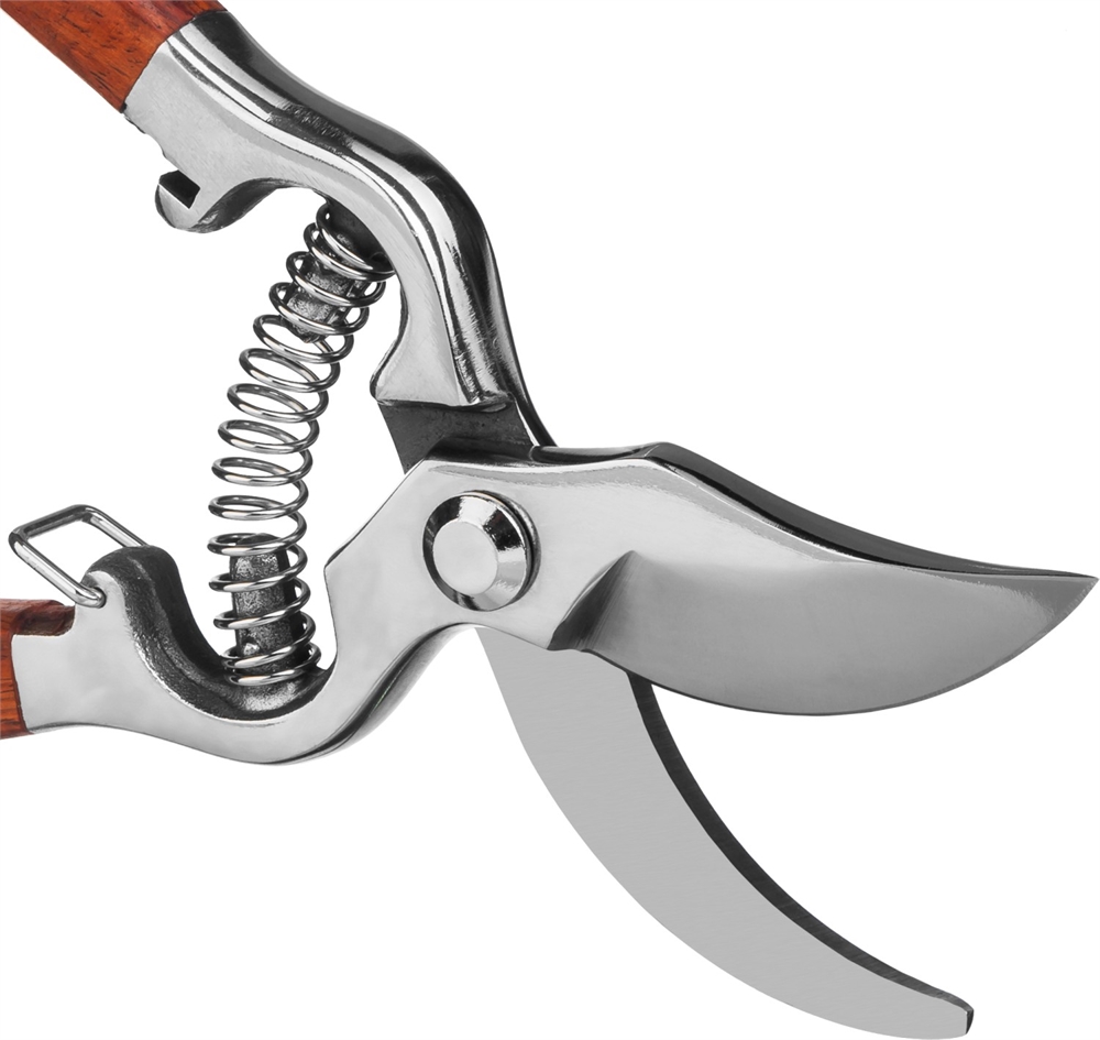 GRINDA  P-15, 210 мм, нержавеющая сталь, с деревянными рукоятками, цельнокованый плоскостной секатор, PROLine (423415) 423415