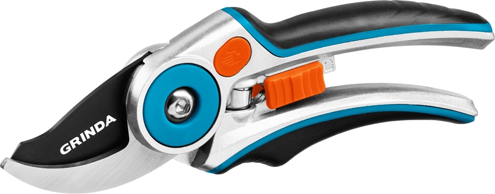 GRINDA  P-29, 210 мм, закаленная сталь, усиленная конструкция с эргономичными алюминиевыми рукоятками, плоскостной секатор, PROLine (423429) 423429