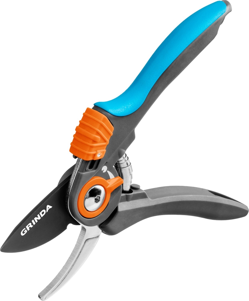 GRINDA  P-59, 210 мм, тефлоновое покрытие, с двухкомпонентными рукоятками, плоскостной секатор, PROLine (423459) 423459