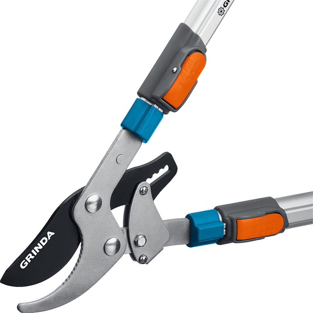 GRINDA  TX-980, 645 - 885 мм, высокоуглеродистая сталь, закаленные лезвия, храповый механизм, телескопический, плоскостной сучкорез, PROLine (424515) 424515