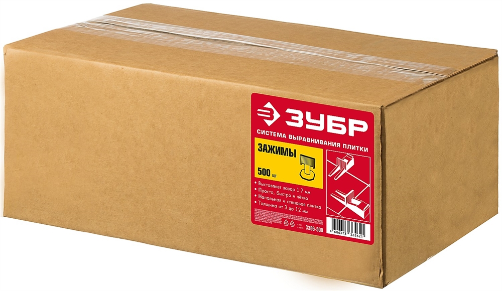 ЗУБР  СВП, зажим 500 шт, система выравнивания плитки (3386-500) 3386-500