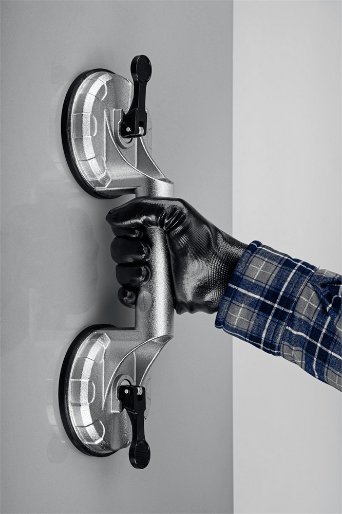 ЗУБР  80 кг, двойной алюминиевый подъемник на присоске, Профессионал (33723-2) 33723-2