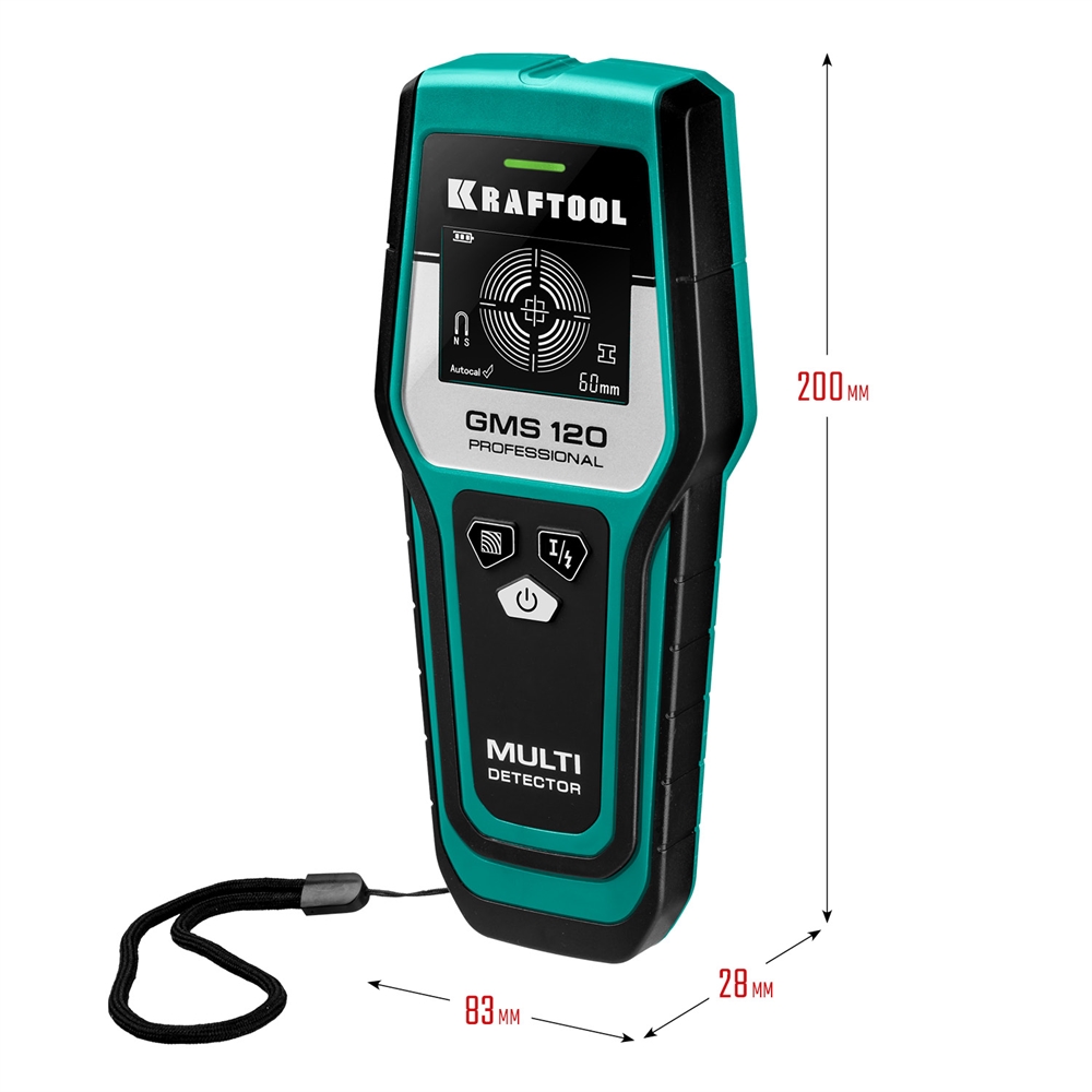 KRAFTOOL  GMS 120, ЖК дисплей, универсальный детектор (45298) 45298