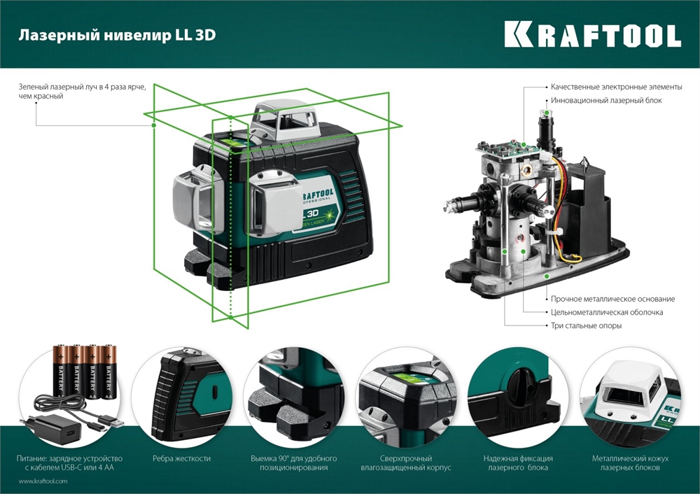 KRAFTOOL  LL 3D, лазерный нивелир (34641) 34641