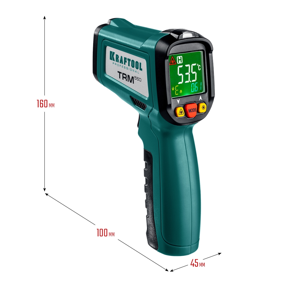 KRAFTOOL  TRM-550, -30° +550°С, пирометр инфракрасный (45705-550) 45705-550