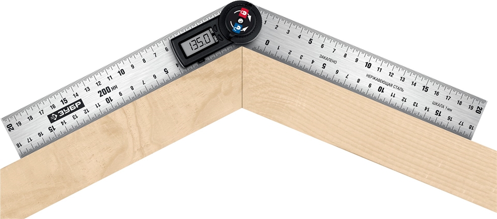 ЗУБР  200 мм, электронный транспортир-угломер, Профессионал (34294) 34294