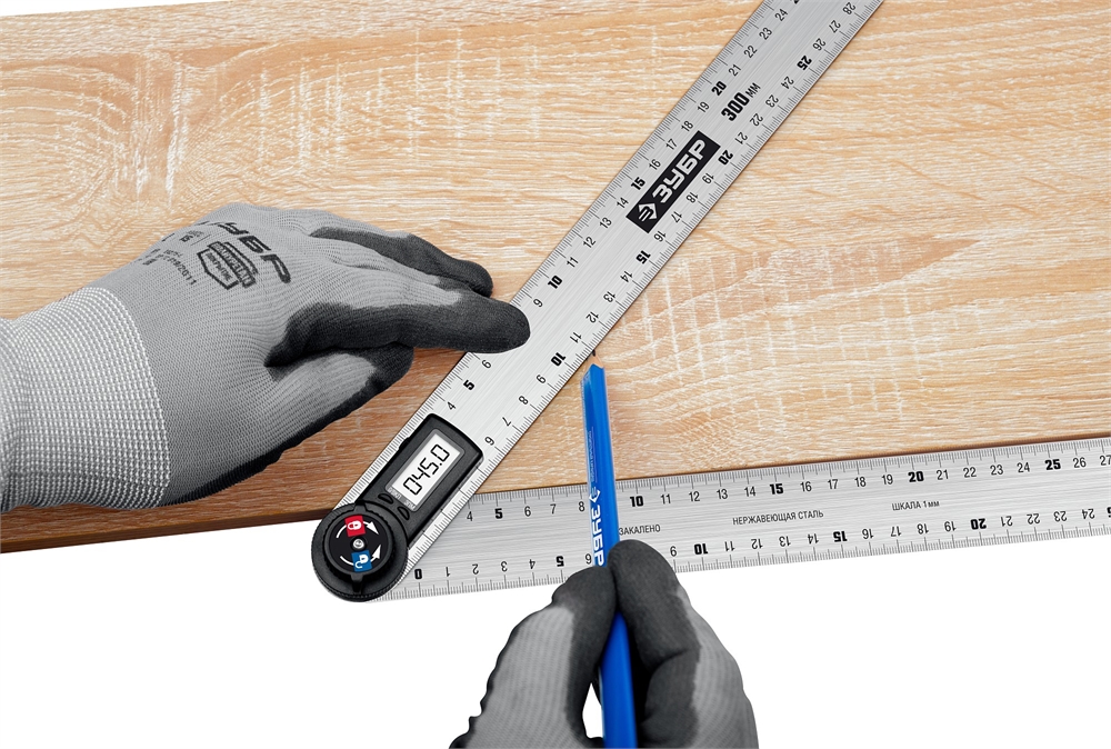 ЗУБР  300 мм, электронный транспортир-угломер, Профессионал (34296) 34296