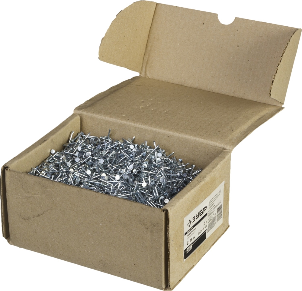 ЗУБР  ГОСТ 4029-63, 25 x 2 мм, цинк, 5 кг, толевые гвозди (305210-20-025) 305210-20-025