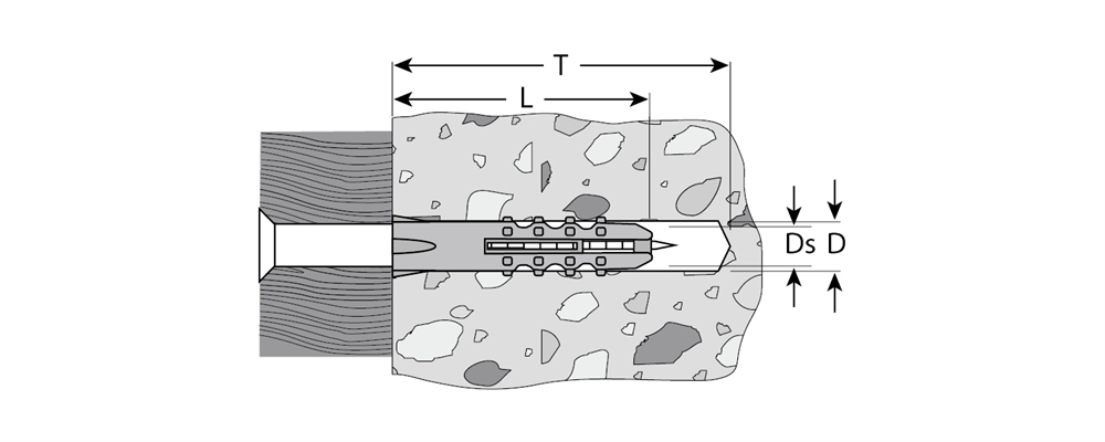 ЗУБР  6 х 60 мм, 1000 шт, распорный дюбель (4-301060-06-060) 4-301060-06-060