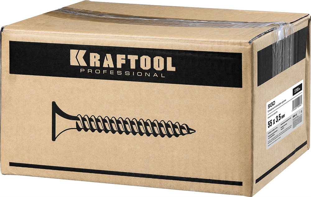 KRAFTOOL  СГД, 55 х 3.5 мм, фосфатированное покрытие, 2700 шт, саморез гипсокартон-дерево (3005-55) 3005-55