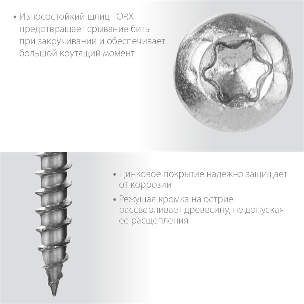 ЗУБР  СПК, 40 х 5 мм, TX20, цинк, 200 шт, саморез для перфорированного крепежа, Профессионал (30061-50-40) 30061-50-40