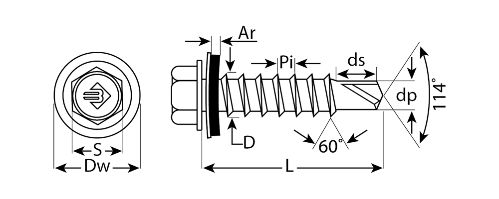 ЗУБР  СКМ 6005, 25 х 5.5 мм, зелёный насыщ., 1800 шт, кровельный саморез, Профессионал (4-300310-55-025-6005) 4-300310-55-025-6005
