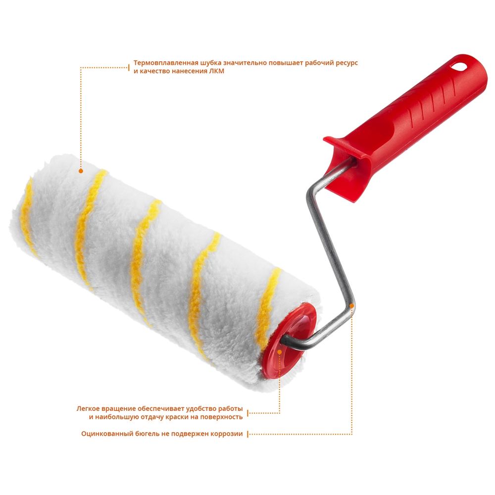 MIRAX  POLYTEX, 40 х 180 мм, бюгель 6 мм, ворс 12 мм, полиакрил/полиэстер, все виды ЛКМ, малярный валик (03716-18) 03716-18