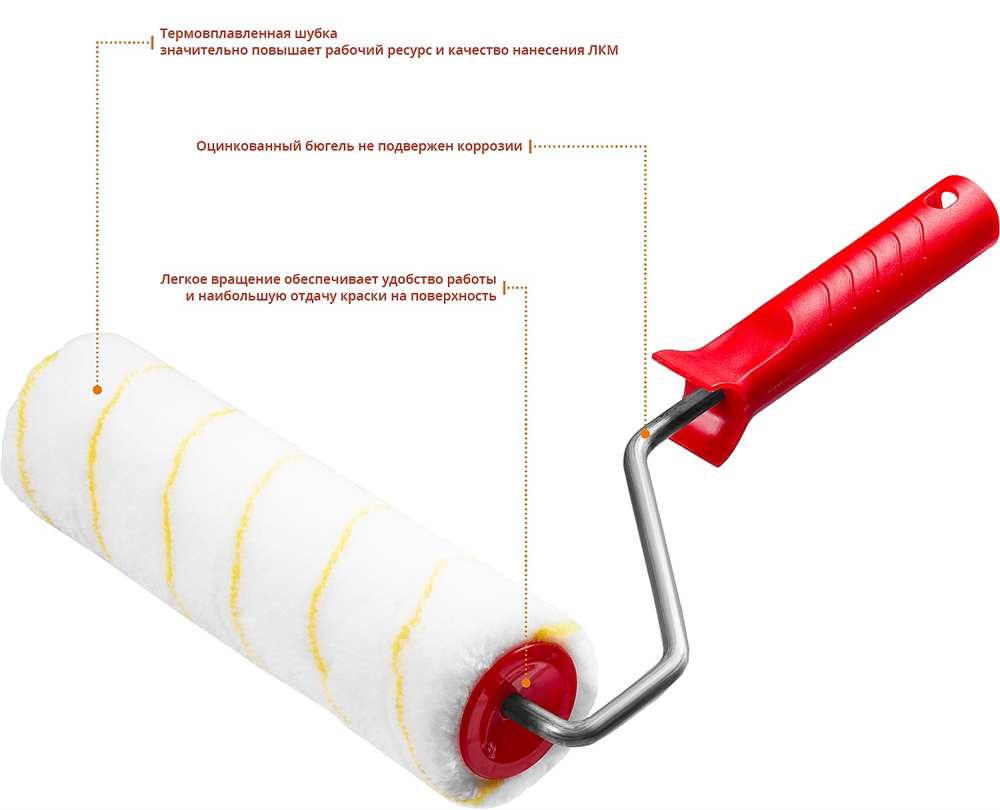 MIRAX  POLYTEX PRO, 48 х 240 мм, бюгель 8 мм, ворс 12 мм, полиакрил/полиэстер, все виды ЛКМ, малярный валик (03816-24) 03816-24