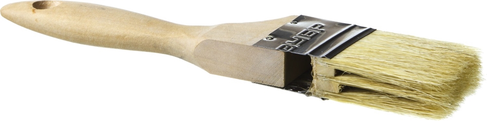 ЗУБР  УНИВЕРСАЛ, 75 мм, 3″, светлая натуральная щетина, деревянная ручка, все виды ЛКМ, плоская кисть (01005-075) 01005-075