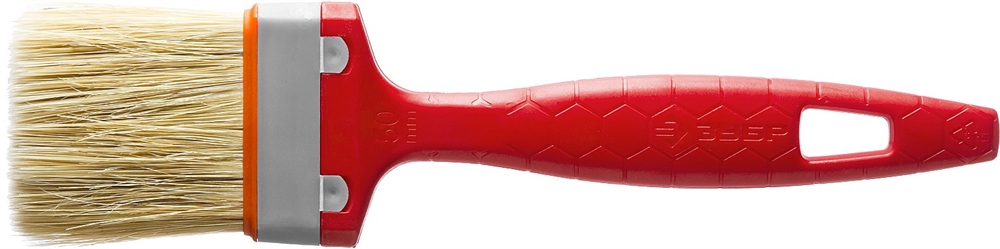 ЗУБР  УНИВЕРСАЛ, 50 мм, 2″, светлая натуральная щетина, пластмассовая ручка, все виды ЛКМ, плоская кисть (01015-050) 01015-050