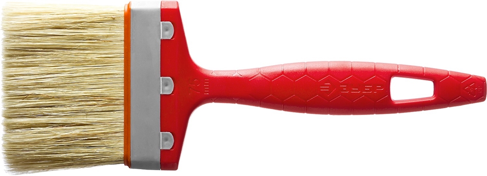 ЗУБР  УНИВЕРСАЛ, 75 мм, 3″, светлая натуральная щетина, пластмассовая ручка, все виды ЛКМ, плоская кисть (01015-075) 01015-075