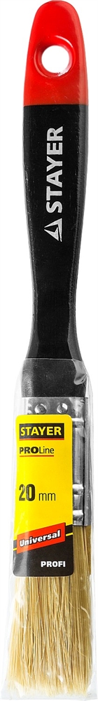 STAYER  Universal, 20 мм, 3/4″, светлая, натуральная щетина, деревянная ручка, все виды ЛКМ, плоская кисть, Professional (0104-020) 0104-020