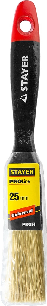 STAYER  Universal, 25 мм, 1″, светлая, натуральная щетина, деревянная ручка,  все виды ЛКМ, плоская кисть, Professional (0104-025) 0104-025