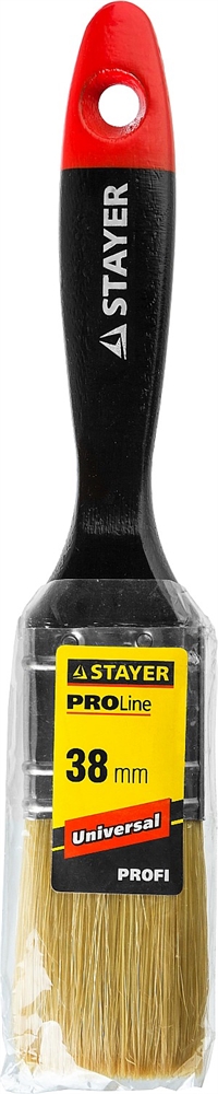 STAYER  Universal, 38 мм, 1.5″, светлая, натуральная щетина, деревянная ручка, все виды ЛКМ, плоская кисть, Professional (0104-038) 0104-038