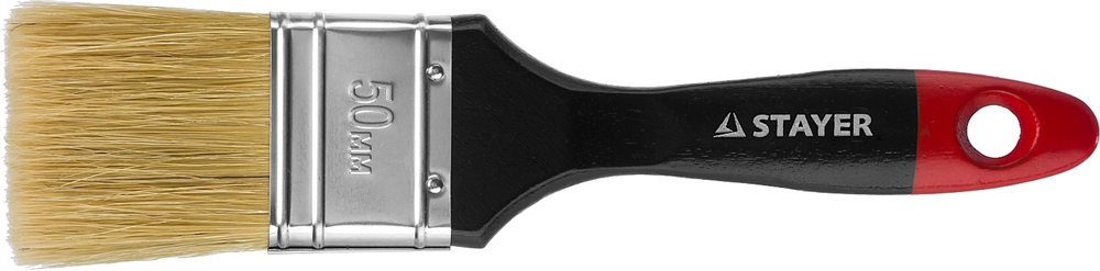 STAYER  Universal, 50 мм, 2″, светлая, натуральная щетина, деревянная ручка,  все виды ЛКМ, плоская кисть, Professional (0104-050) 0104-050