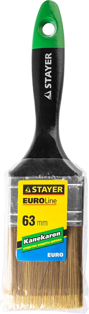 STAYER  UNIVERSAL-ARTEX, 63 мм, 2.5″, искусственная щетина, деревянная ручка, для высокотекучих ЛКМ, плоская кисть (0106-063) 0106-063